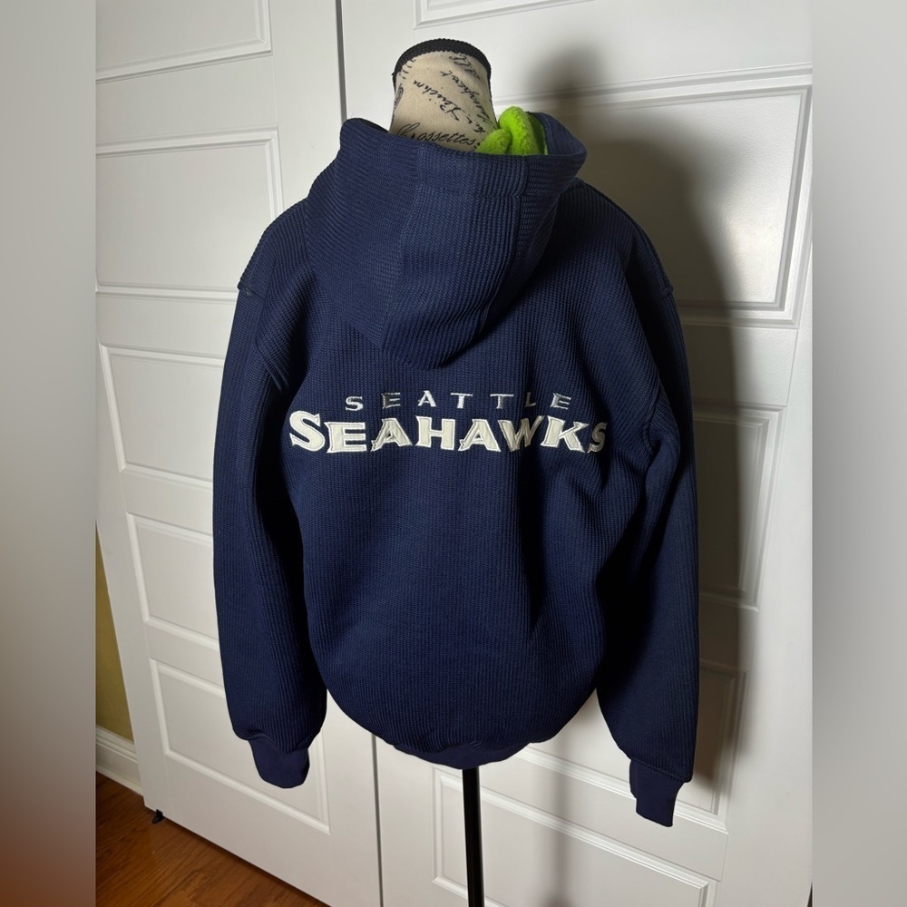 Seattle Seahawks Rib Knit Cotton Zip Up Jacket by G-III - NFL